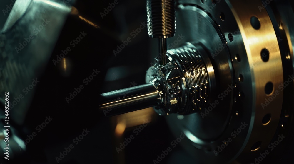 Fototapeta premium Precision Machining: A Close-Up of Industrial Metalworking