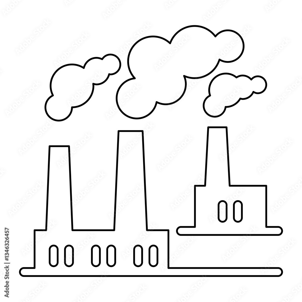 Air pollution icon in line style Air pollution icon in line style
