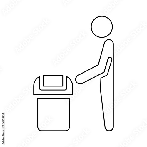 Trash can icon in line style
