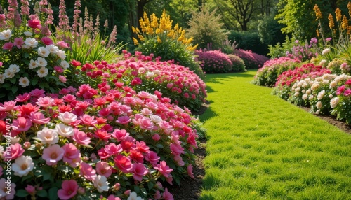Wallpaper Mural A Beautiful Garden Path Lined With Colorful Flowers Torontodigital.ca