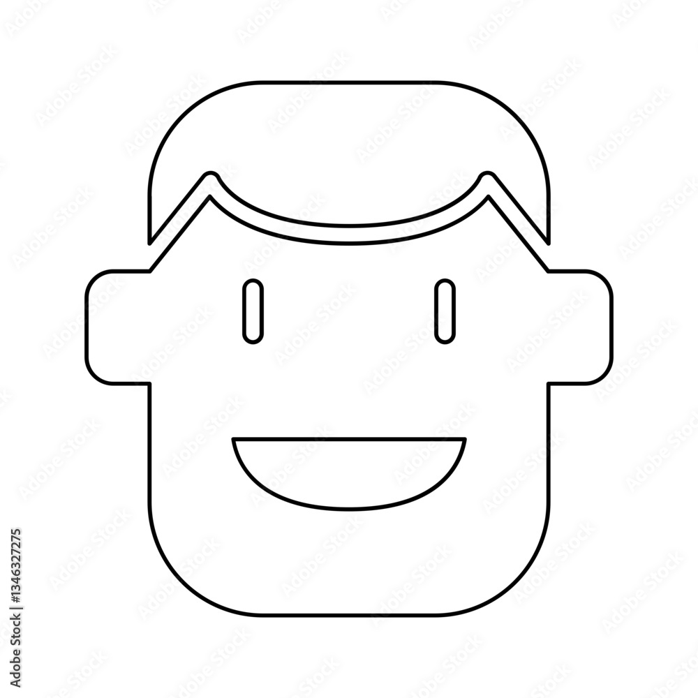 Smile face icon in line style Smile face icon in line style