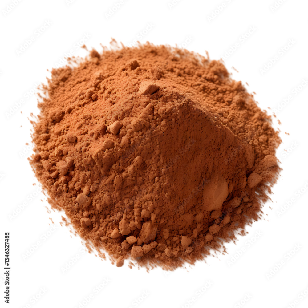 Heap of cocoa powder isolated on white background. Heap of cocoa powder isolated on white background.