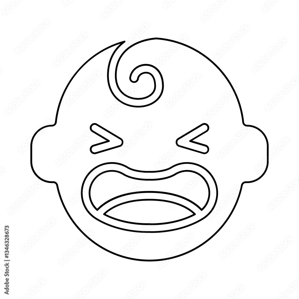 Baby crying icon in line style Baby crying icon in line style