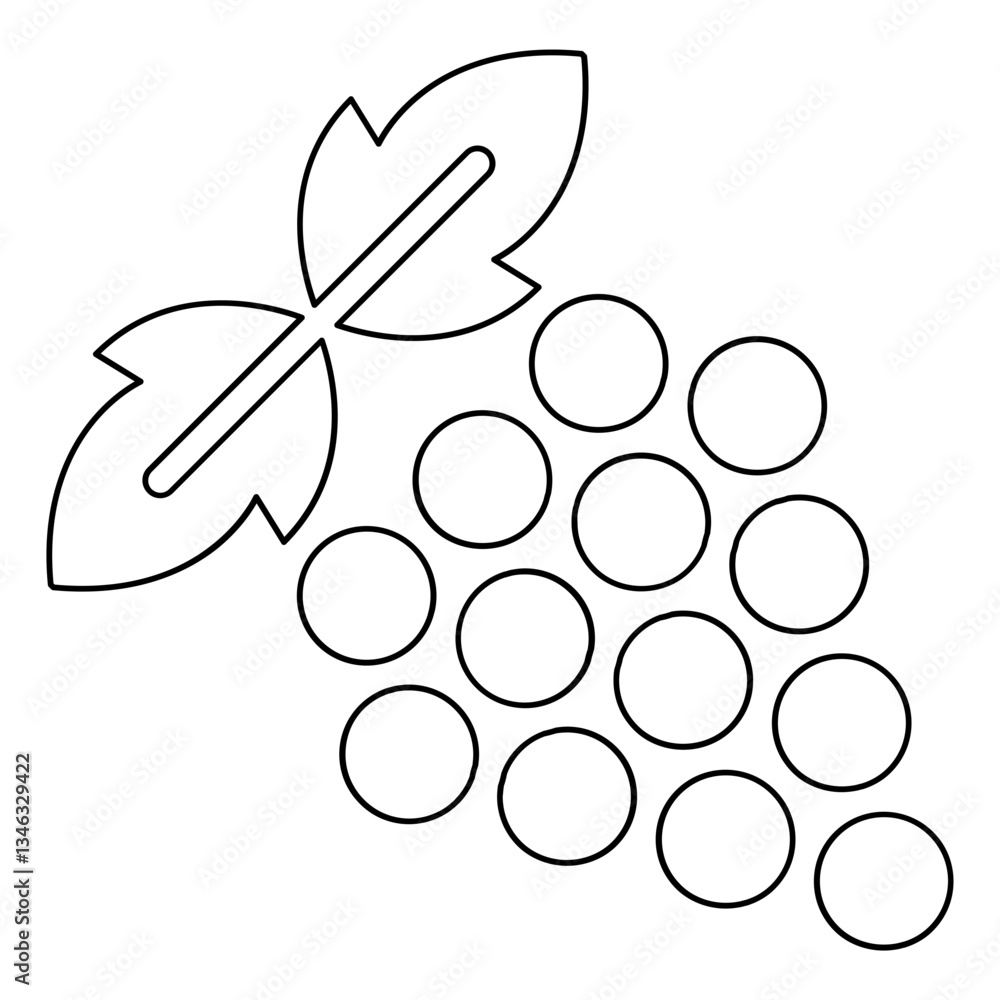 Fototapeta premium Grape icon in line style