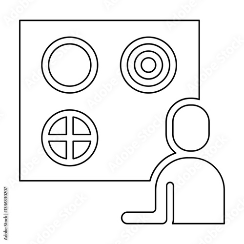 Diagnose icon in line style