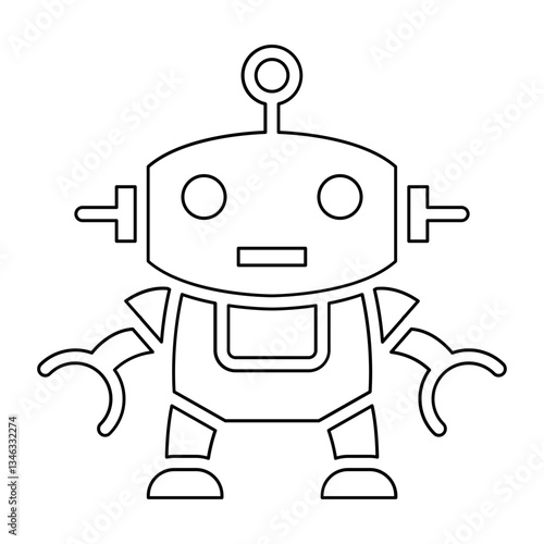 Robot icon in line style