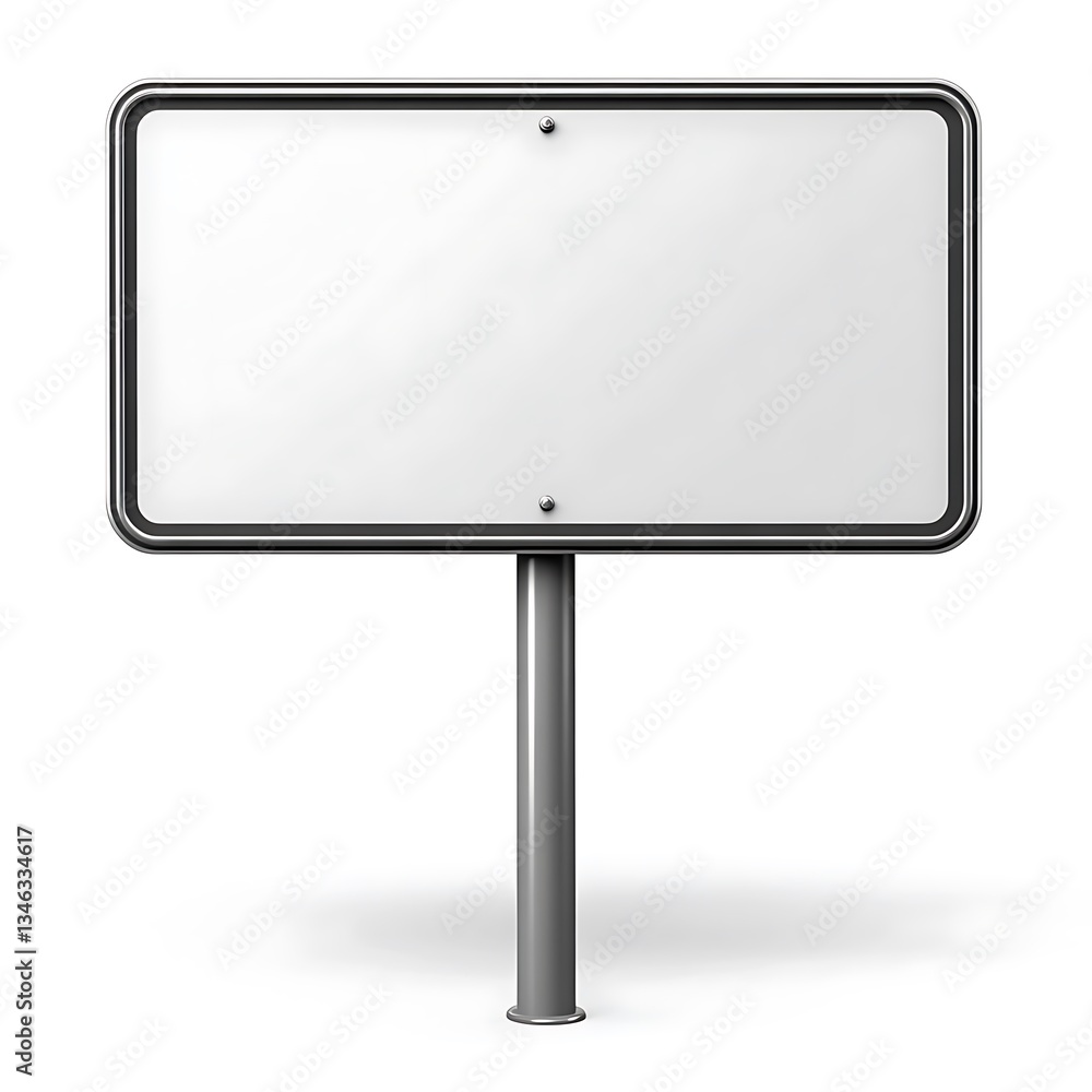 High-resolution blank gray road sign on a white background, High-resolution blank gray road sign on a white background,