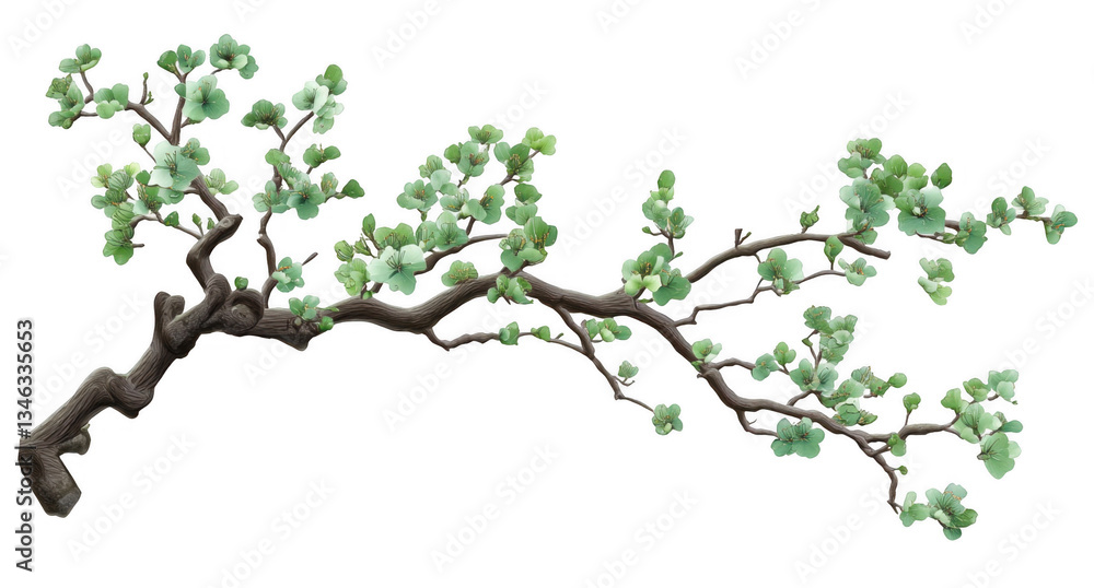 Jade Blossom Branch, Elegant Asian Inspired Design Jade Blossom Branch, Elegant Asian Inspired Design