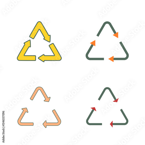 Recycle symbol PNG - icon set. Eco icons. Transparent PNG object graphic.