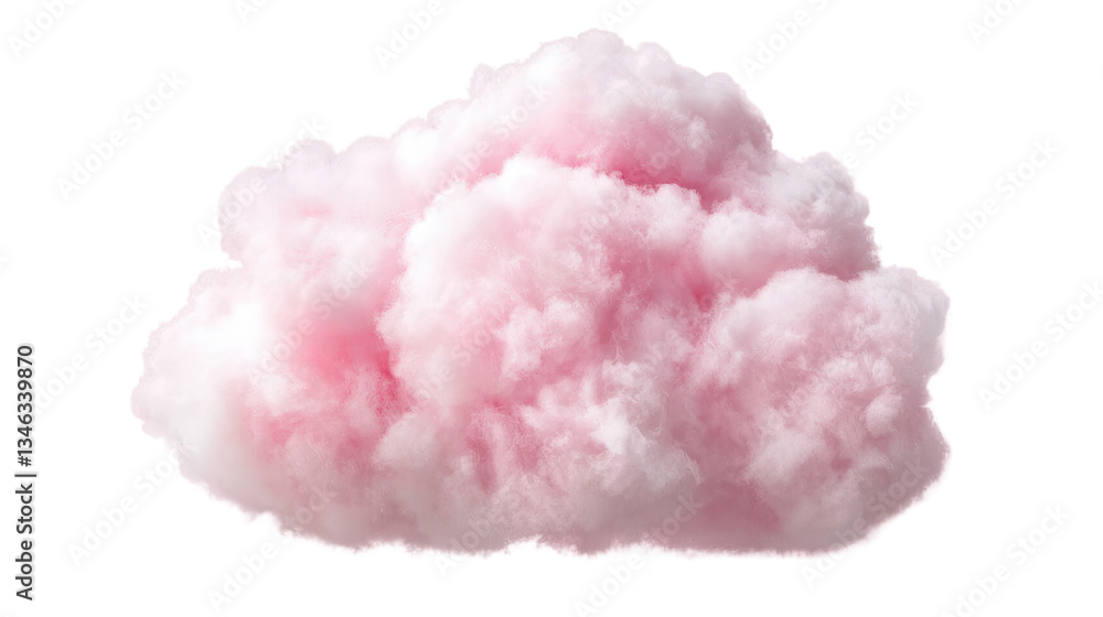 Fototapeta premium Fluffy Pink Cloud Isolated on Transparent Background for Creative Design and Artistic Projects