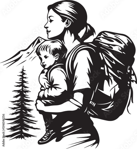 Mom and Child Coloring Pages