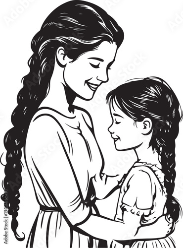 Mom and Child Coloring Pages