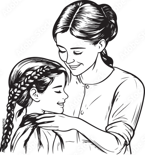 Mom and Child Coloring Pages