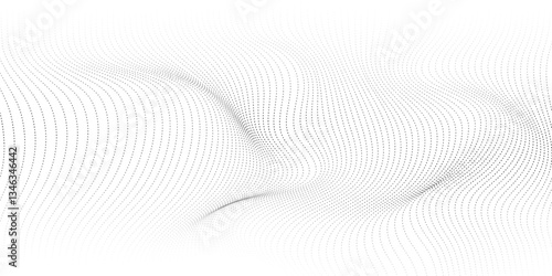 Black Wavy Lines Isolated on White Abstract Background. Abstract black Wave for background. Wave. Vector. 
