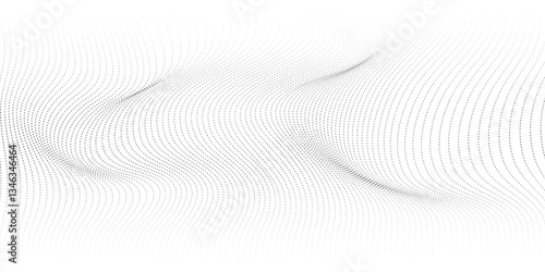Black Wavy Lines Isolated on White Abstract Background. Abstract black Wave for background design. Wave. Vector. 