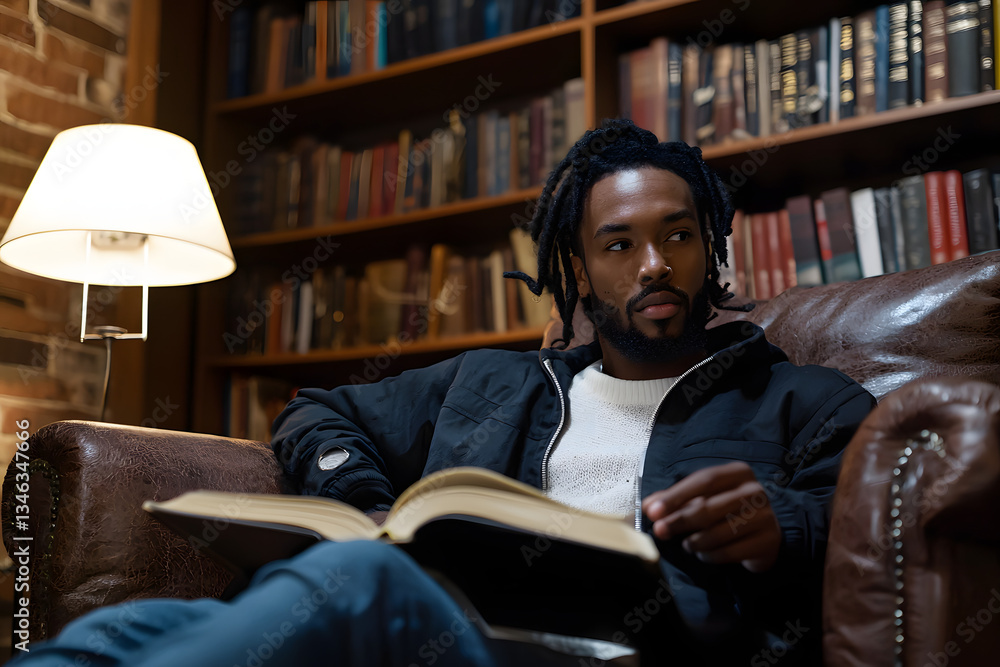 diverse young adults in cozy library corner with open books diverse young adults in cozy library corner with open books