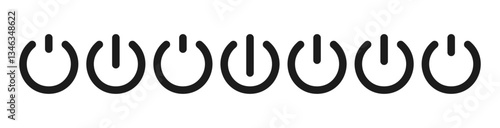 Fotografia Power button icon with on-off switch symbol, standby mode pictogram, energy control for computer or device reboot