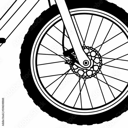 bicycle wheel on white background