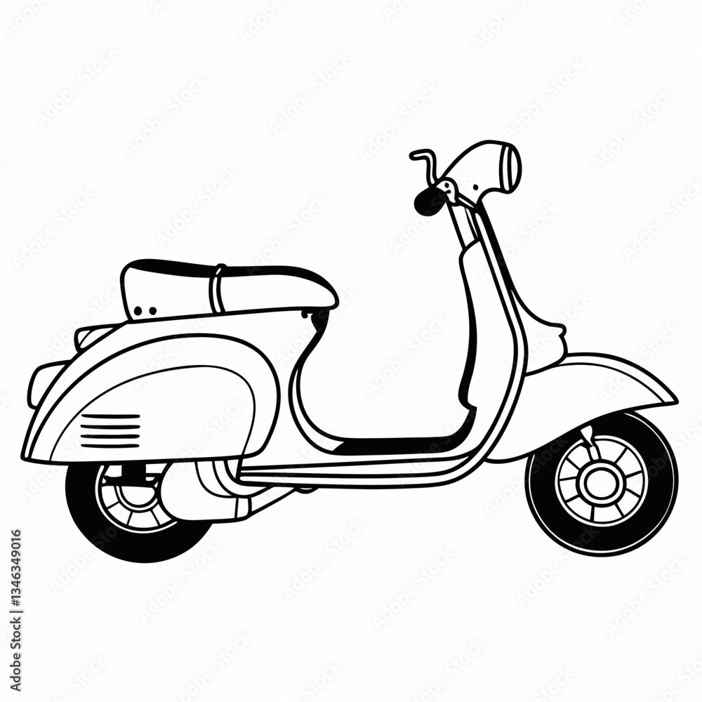 Obraz premium vintage scooter vector illustration