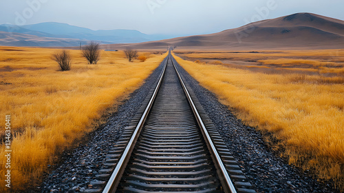 railway, train, rail, railroad, track, transportation, travel, tracks, transport, sky, road, steel, landscape, perspective, rails, way, line, distance, journey, long, path, nature, iron, parallel, met