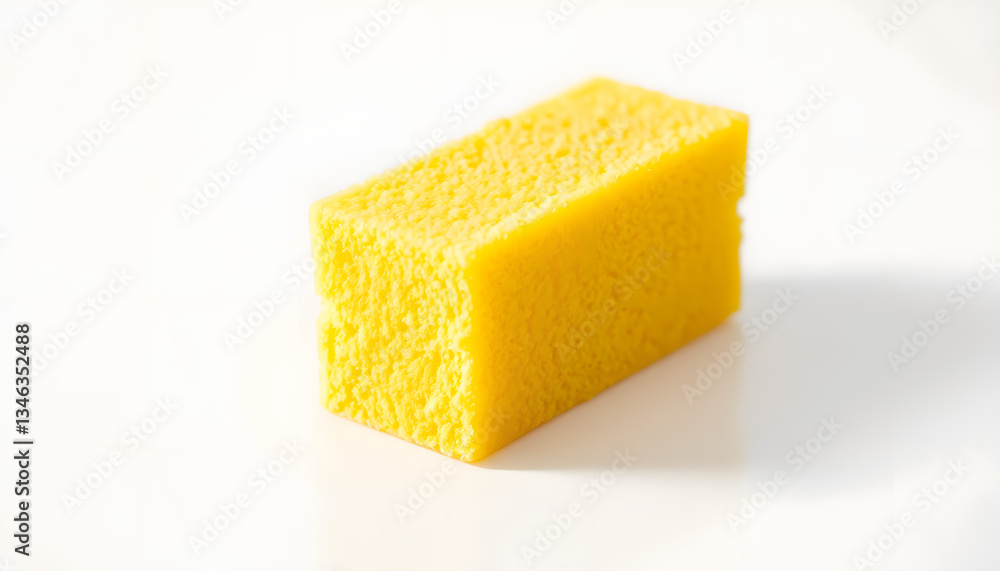 Yellow Sponge on White Background Yellow Sponge on White Background