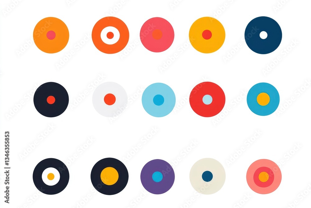 image of colorful icons of circles and various shapes in a minimalist style on a neutral background image of colorful icons of circles and various shapes in a minimalist style on a neutral background
