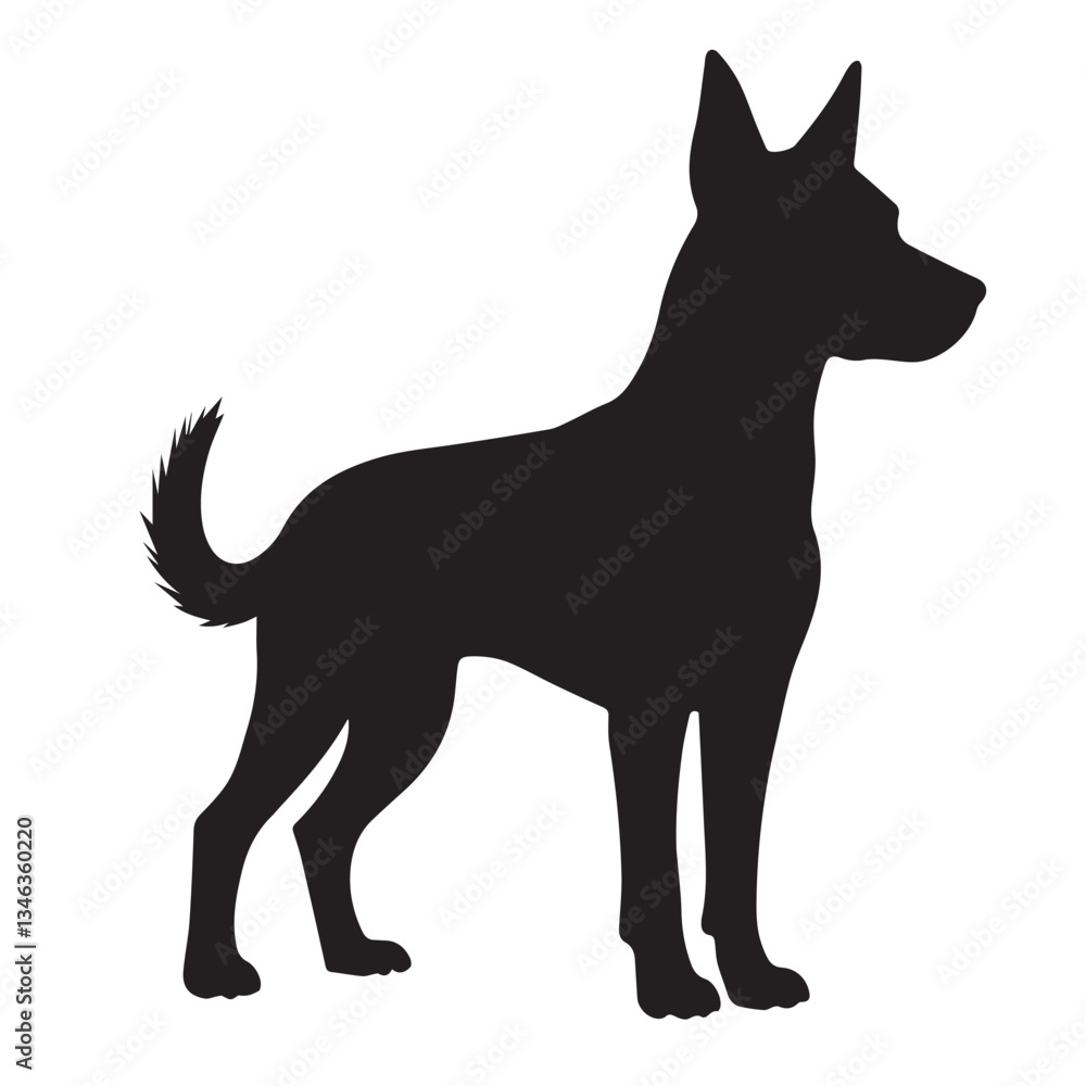 Dog silhouette icon vector art white background Dog silhouette icon vector art white background