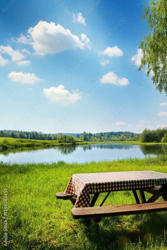 Obraz premium Picnic table banner