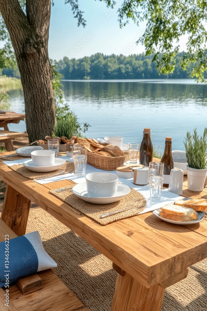 Fototapeta premium Picnic table banner