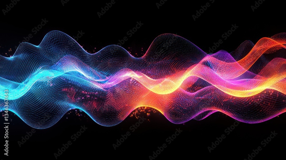 Obraz premium Abstract Colorful Waveform Digital Art