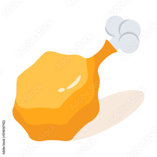 Easy to edit icon of fake chicken leg designed in 3d style