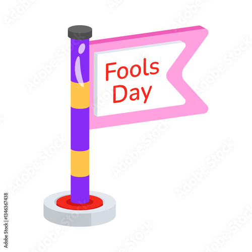 Grab this amazing 3d style icon of fool day flag
