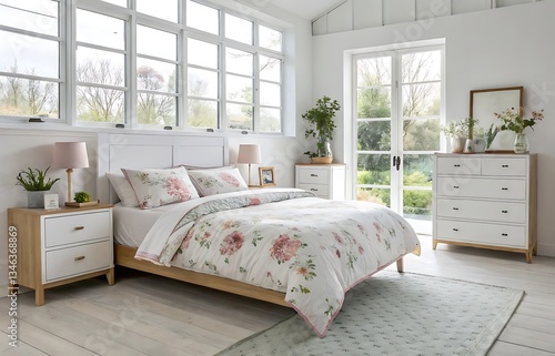 Modern bedroom interior - stock photo