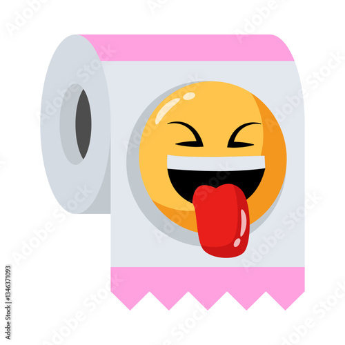 An editable 3d style icon depicting tissue prank
