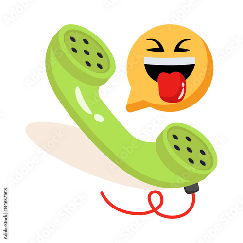 Ready to use 3d style icon of funny phone prank