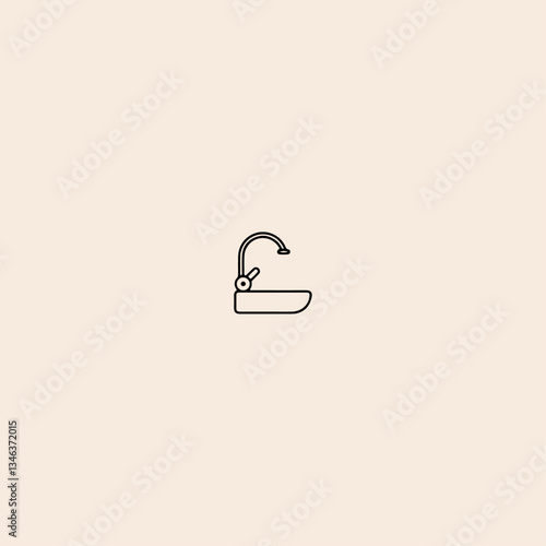 Wastafel icon flat vector design. 