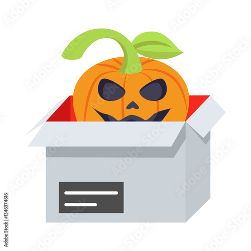 Latest 3d style icon of april fool scary prank box