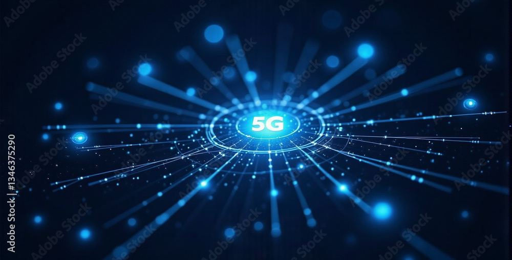 Naklejka premium Abstract 5G Technology Graphic