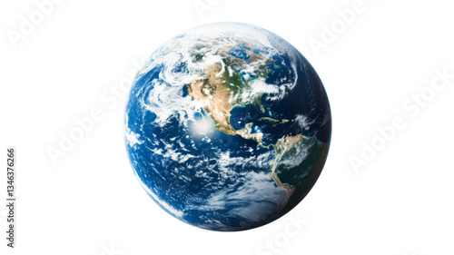 Fototapeta Naklejka Na Ścianę i Meble -  Planet earth rotating, showing north and central america on transparent background