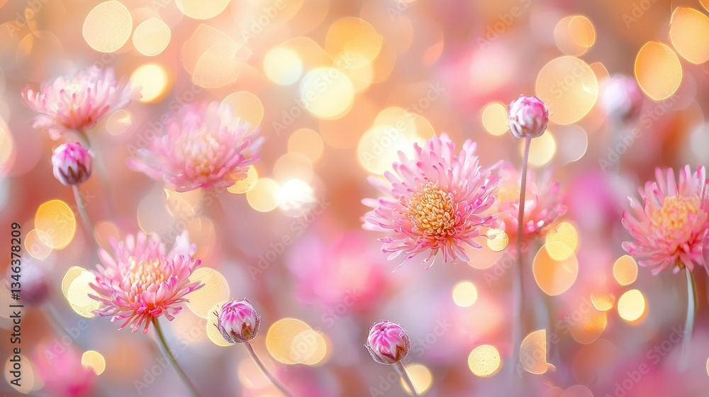 Pink flowers bokeh background, soft focus, romantic scene Pink flowers bokeh background, soft focus, romantic scene