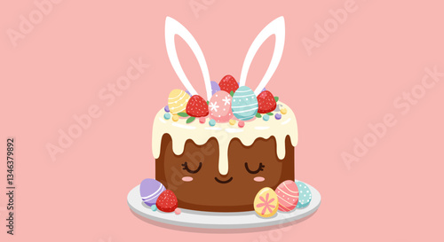 Easter Cake with Pink Background