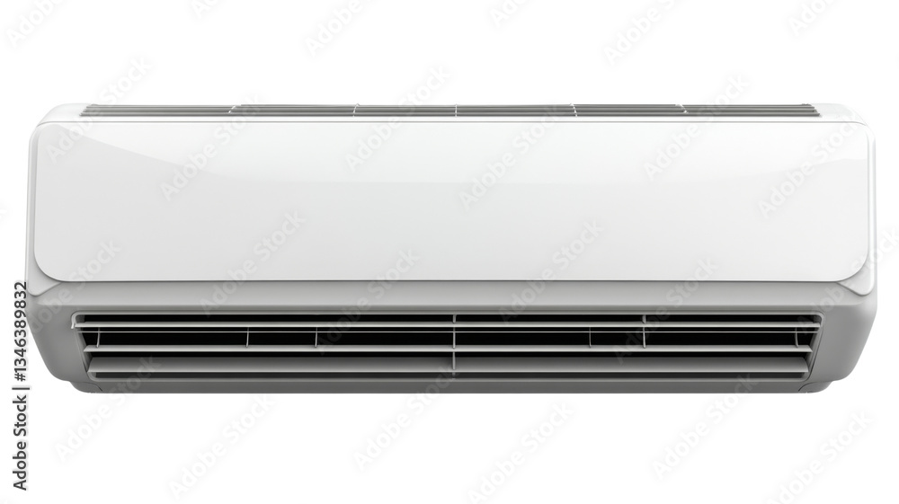 White air conditioner hanging on transparent background White air conditioner hanging on transparent background