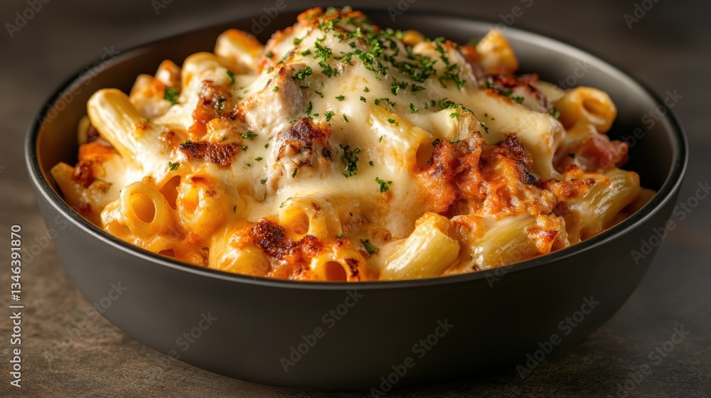 Indulge in this delectable image of cheesy baked pasta, featuring a golden-brown crust and a sprinkle of herbs, perfect for evoking cravings and warmth of home-cooked meals. Indulge in this delectable image of cheesy baked pasta, featuring a golden-brown crust and a sprinkle of herbs, perfect for evoking cravings and warmth of home-cooked meals.