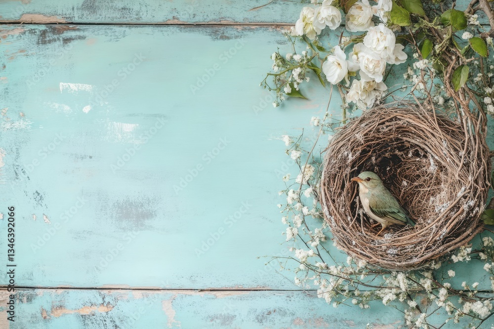 Naklejka premium Bird nest banner