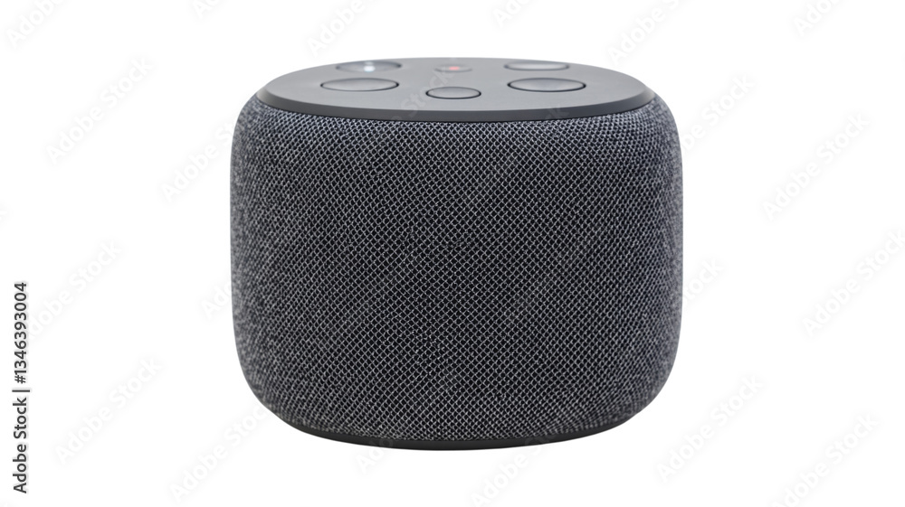 Obraz premium Smart speaker isolated on transparent background with control buttons