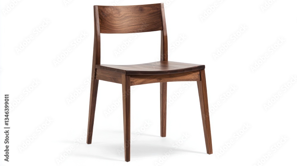 Modern Walnut Dining Chair, Isolated Studio Shot Modern Walnut Dining Chair, Isolated Studio Shot