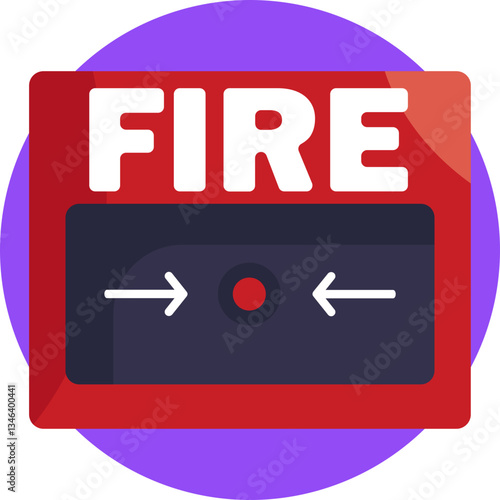 A symbol of a fire alarm, typically used to indicate a warning for a fire emergency.