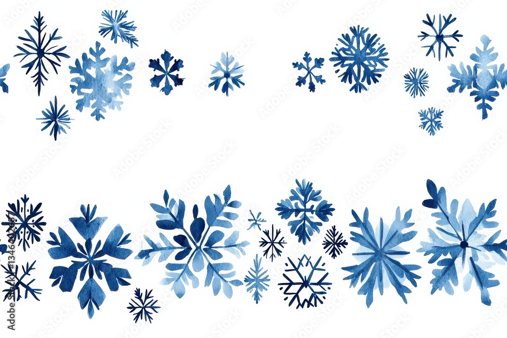 Decorative Blue Snowflake Pattern for Winter Designs