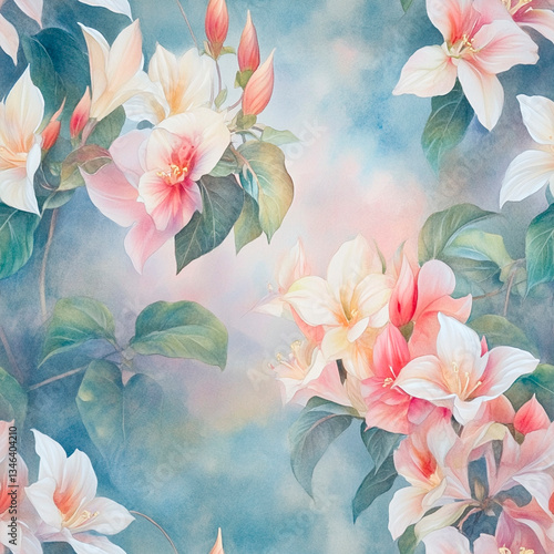 Wallpaper Mural seamless grunge background with flowers Torontodigital.ca