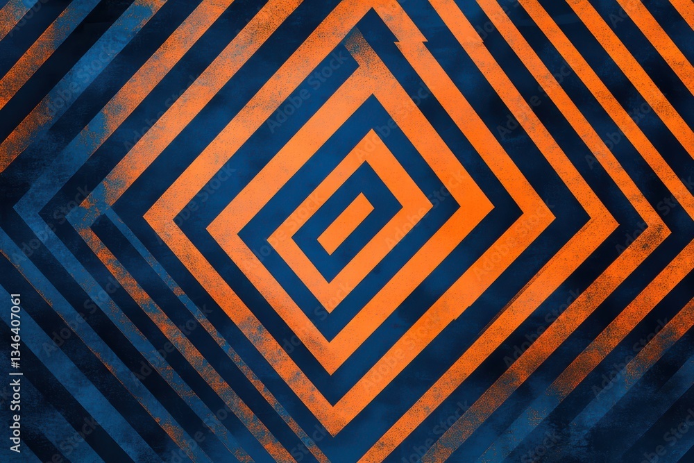 Blue and Orange Abstract Geometric Background.